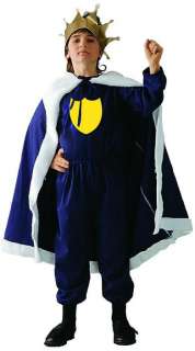 CHILDS ROYAL BLUE KING BOYS HALLOWEEN COSTUME OUTFIT LG  