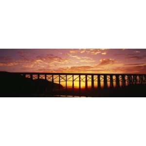 com Silhouette of a Railway Bridge, Pudding Creek Bridge, Fort Bragg 
