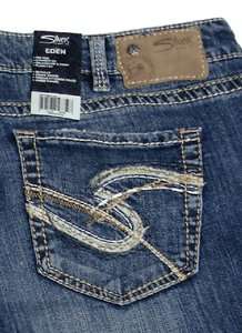   womens PLUS Embroidery Logo Straight Flare EDEN Jeans 24w x33  