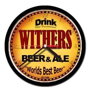  WITHERS beer and ale cerveza wall clock 
