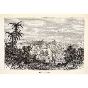  1871 Wood Engraving Puerto Principe Port au Prince Haiti 