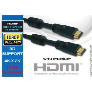 50 FT HDMI With Ethernet Cable 1080P Gold with Ferrite 1080P Latest 