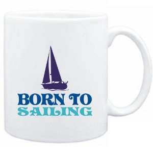  Mug White  BORN TO Sailing  Sports