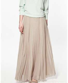 97K CHIC MAXI PLEATED SKIRT WITH SIDE ZIPPER 2624  