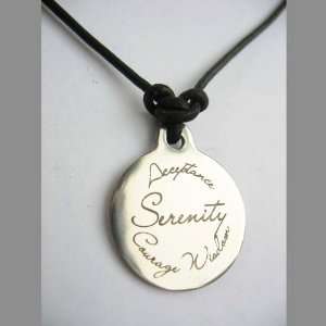  Serenity Acceptance Courage Wisdom Leather Necklace 