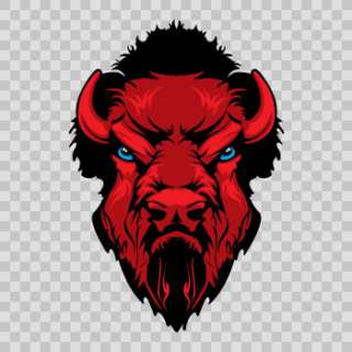 Decal Sticker Angry Red Bison Head 4X4 Truck Helmet Racing Power XXX26 