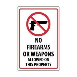 M452G   No Firearms or Weapons Allowed On This Property, 18 X 12 