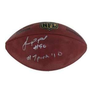 Jason Pierre Paul Signed Football   with #1 Pick 10 Inscription 
