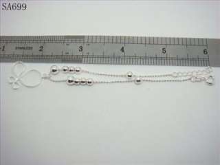 Special dangle 925 Sterling silver Jewelry Bracelet Chain 9cm SA699 