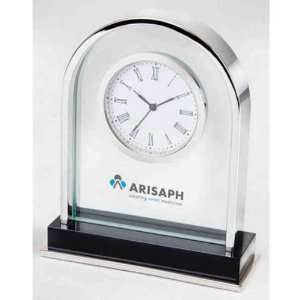  Platinum   Arch clock with second hand.