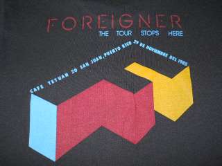 vintage FOREIGNER TOUR STOPS HERE TETUAN 1985 t shirt S  