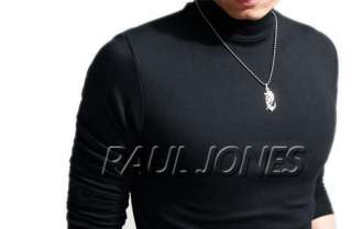   PJ Men’s Stylish Causal Long Sleeve T Shirt Size XS S M L BLK/WTE