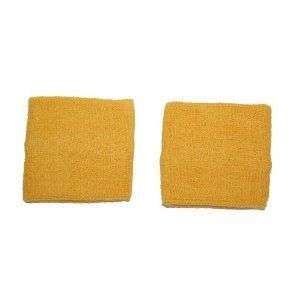 New Adult Pair Gold Terry Cloth Sports Wristband  