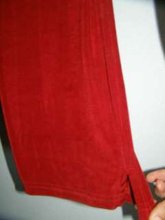 Ruby RED Heavy SLinky Jostar New ANKLE Pants Large Travel Knit  