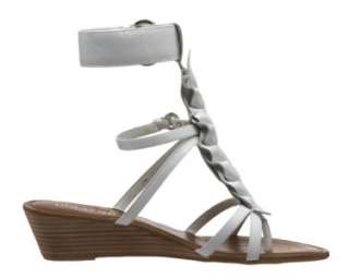 NEW MARCIANO GUESS JESSIKA LEATHER ANKLE WRAP SANDALS FLATS WHITE 7.5