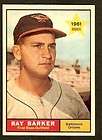 1961 Topps #428 RAY BARKER (SP) Baltimore Orioles EXMT