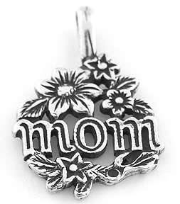STERLING SILVER MOM WITH DAISES CHARM/PENDANT  