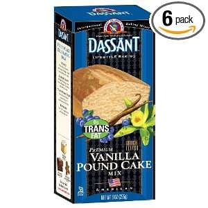 Dassant Vanilla Pound Cake Mix, 9 Ounce Boxes (Pack of 6)  
