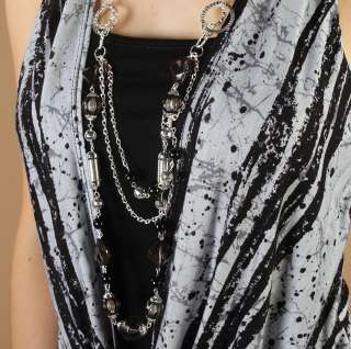 Tie Dye Printed Ruched Layered Club Dress w/Necklace XL  