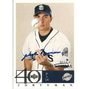  Mike Bynum Signed San Diego Padres 2003 UD 40 Man Card 
