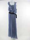 NWT Y & KEI Light Blue Pleated Chiffon Gown Sz 12 $3105