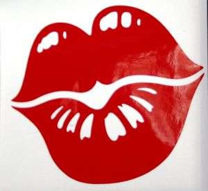 Red Lips/Kiss Vinyl Decal bike, car window, bumper 3x3  