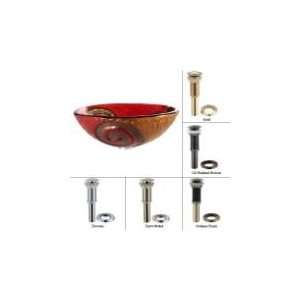   GV 620 17mm AB Copper Snake Glass Vessel Sink with PU MR Antique Brass