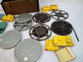 LOT Vintage BARNETT BAJA Storage Box w/ 8mm Projector Movie Film Metal 