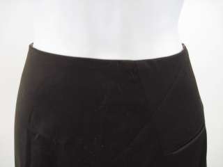 SANDRA PAEZ Brown Lace Wool Knee Length Pencil Skirt 4  