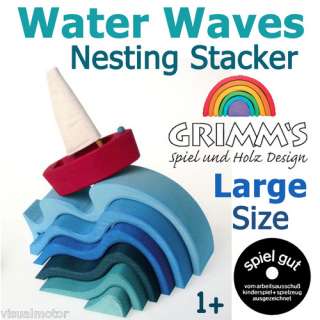   Spiel & Holz LARGE WATER WAVES Stacker Set Wooden Elements Waterwaves
