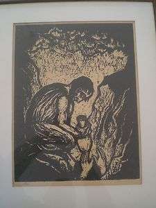 JAKOB STEINHARDT (1887 1968) ,Original WOODCUT Print, signed, Judaica 