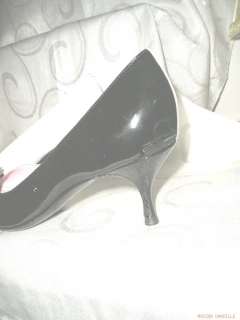   NEW CELINE Paris B&WPortrait Patent&Leather Kitten Heel s SHOES 37/7BC