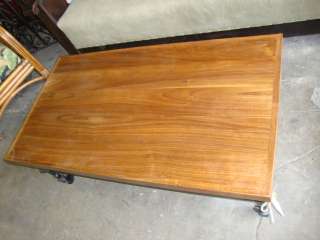 Custom Reclaimed Wood Rolling Coffee Table w/ Shelf  