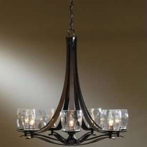   Chandelier with Water Glass , Finish Natural Iron