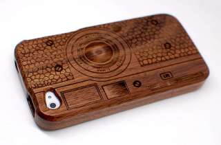 Hand Made M1 Camera Style Natural Wooden Case Cover for iPhone 4 4G 4S 