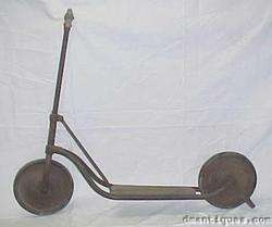 Antique Early 1900s Wood & Metal Childs Toy Scooter  