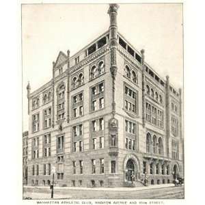  1893 Print Manhattan Athletic Club Building New York 