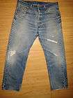 3851 Levis blue super destructed 501 jeans 35x32 frayed holes