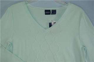   Small Argyle V Neck Long Sleeve Sweater Cotton Blue NWT 3945  