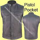 more options leather motorcycle biker club vest outlaw style gun