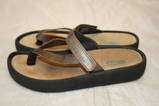 WOLKY WOMENS EURO 37 USA 7 DISTRESSED GOLD LEATHER FLIP FLOPS SANDALS 
