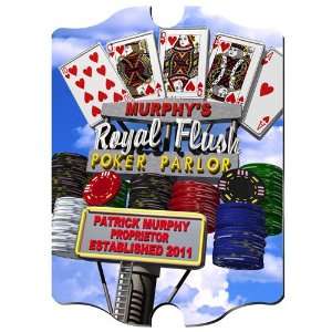   Keepsake Personalized Marquee Daytime Royal Flush Poker Vintage Sign