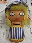 ISRAELI GIRL Hand Made Wooden Doll Saving Box Israel 1950s ~ Rare