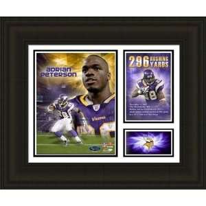  Framed Adrian Peterson 296 Rushing Yards Milestones and 