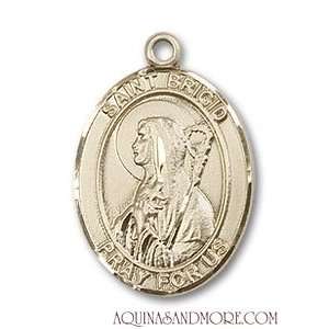  St. Brigid of Ireland Medium 14kt Gold Medal Jewelry