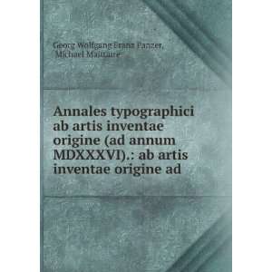  Annales typographici ab artis inventae origine (ad annum 