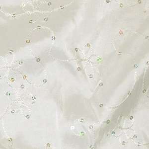   Sequined Taffeta White Fabric By The Yard Arts, Crafts & Sewing
