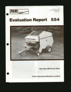 New Idea 486 Round Baler Pami Evaluation Report Tests  