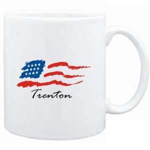  Mug White  Trenton   US Flag  Usa Cities Sports 