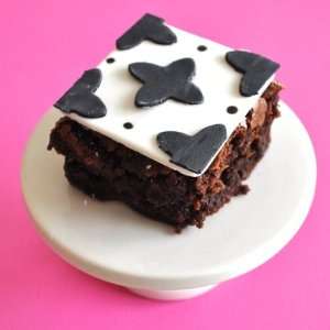  NEW Black and White Unit Fondant Brownie Topper  Qty 6 